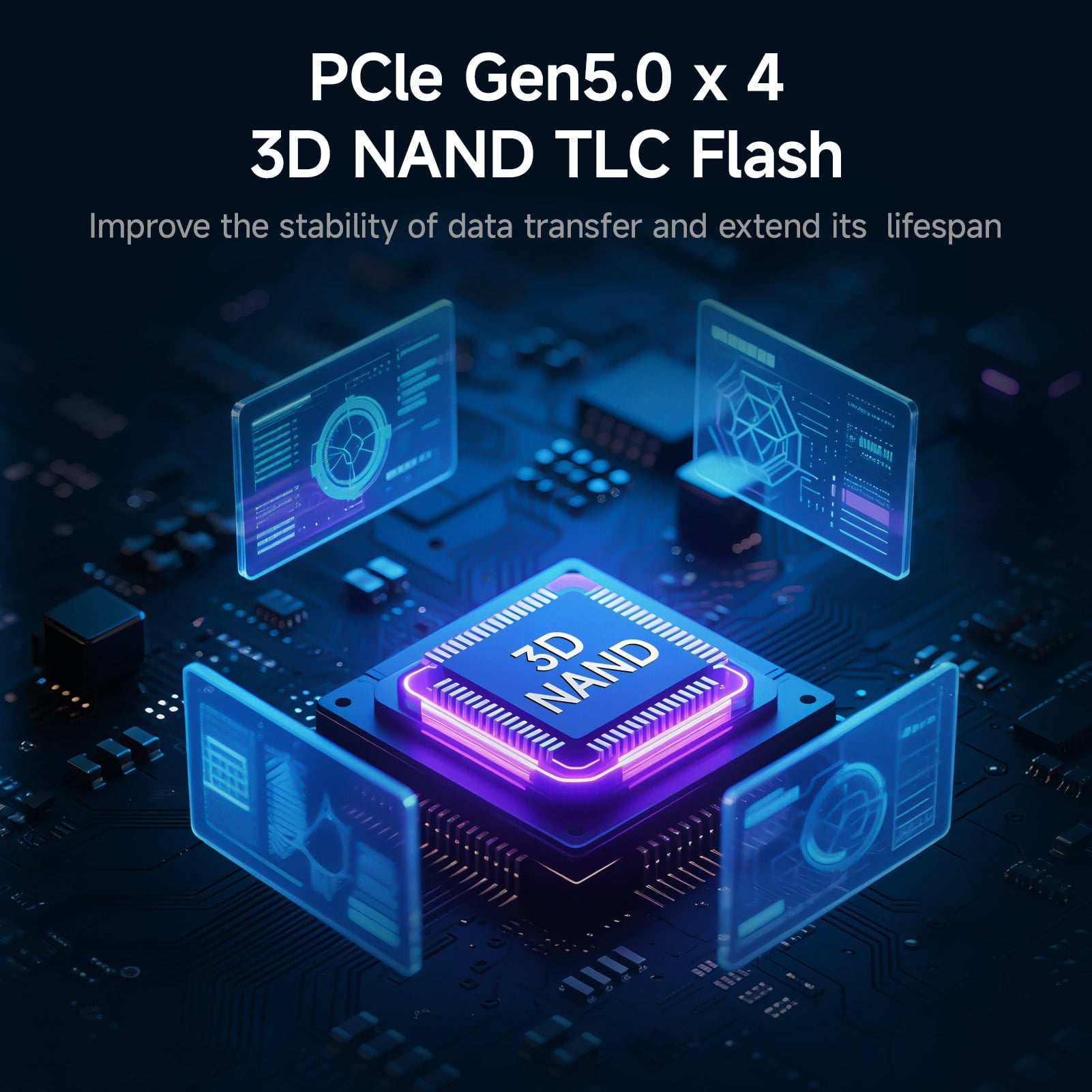 Fanxiang 1TB PCIe 5.0 x4 NVMe M.2 SSD, Up to 14000MB/s DRAM Cache SLC NAND High Performance Solid State Drive for Gaming AI PC Laptop