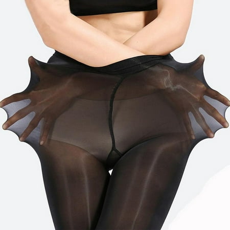 

Shiusina Women s Flexible Unbreakable Stockings Elastic Transparent Plus Long Pantyhose Black One size