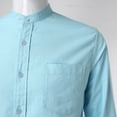 thumbnail image 3 of Camisas Para Hombre Manga Larga Camisa tejida informal de primavera y otoño para hombre, camisa tejida de algodón a juego, cómoda camisa de manga larga de Color sólido (BU2, XL), 3 of 6