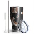 thumbnail image 2 of 30oz Basset Hounds with Bones and Presents Tumblers Stainless Steel Tumbler with Lid and Straw,Vacuum Insulated Double Wall Travel Tumbler Cups Mug with Cleaning Brush for Coffee,Tea, 2 of 7