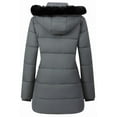 thumbnail image 2 of Women's Long Quilted Winter Coat Thicken Puffer Jacket Waterproof Outwear with Faux Fur Hood, Gray XXL, 2 of 8