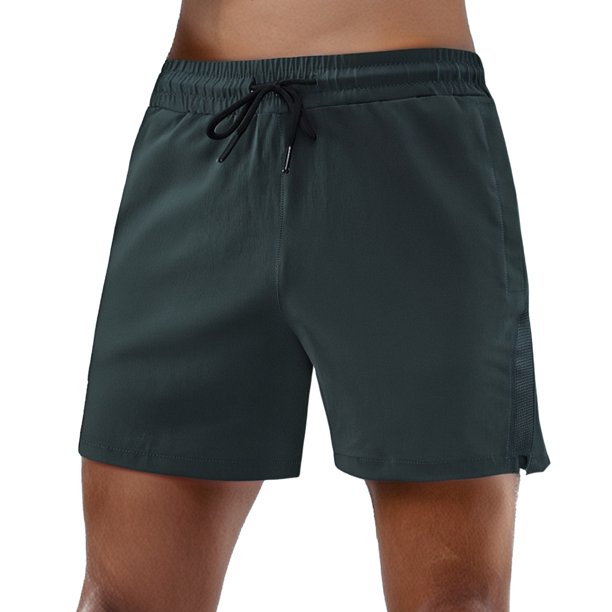 Pantalones cortos de running de color liso para hombre - Pantalones cortos deportivos transpirables de 3 pulgadas
