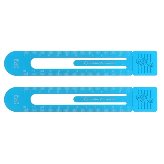 Straight Ruler 12cm Metric Bookmark Clip Design Ruler Blue, 2 Pieces