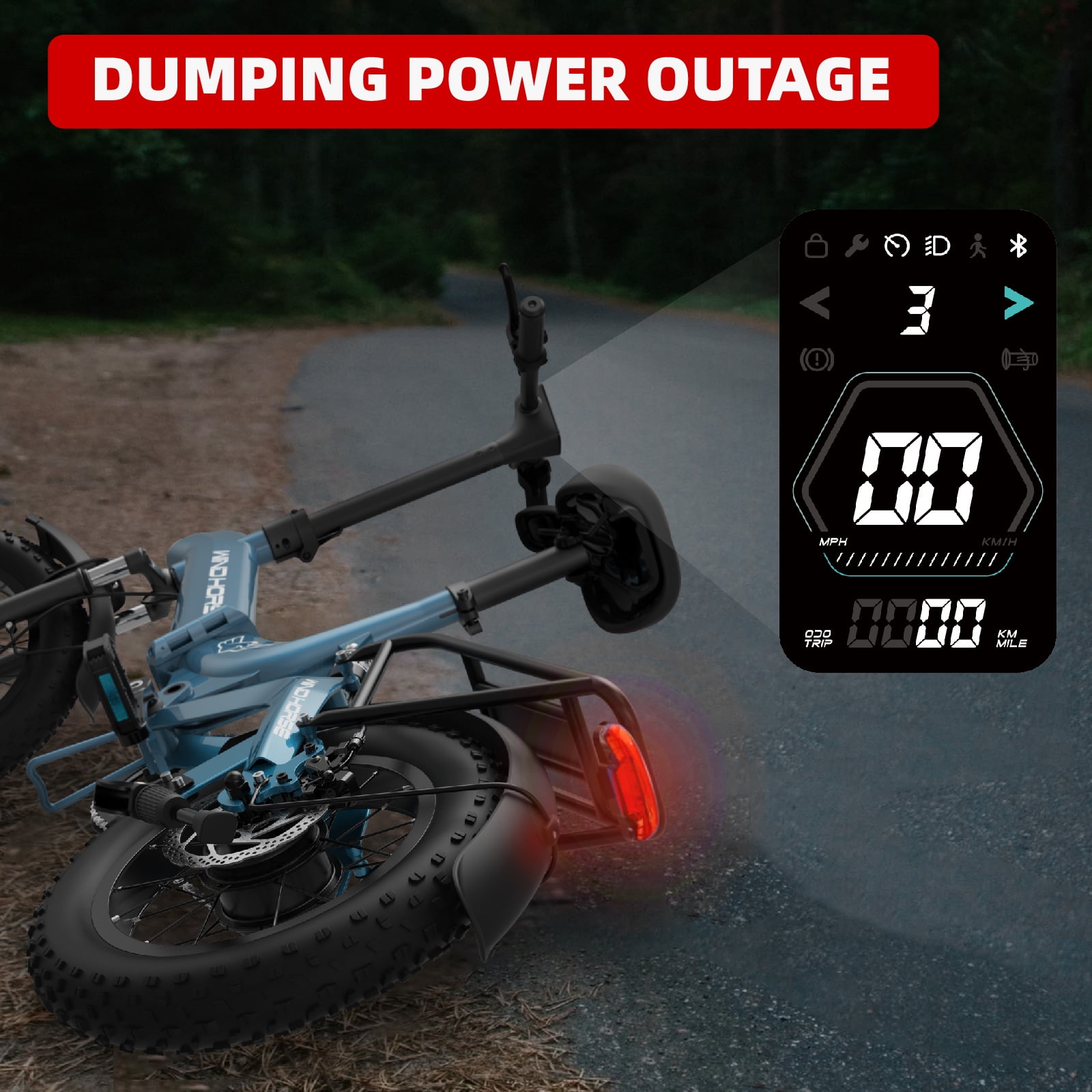 Windhorse W1-BLU City VoltRide Foldable Electric Bike for Adults (Blue)