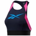 thumbnail image 2 of Reebok Workout Ready Low Impact Sports Bralette, Vector Navy/Horizon Blue/Pink, S, 2 of 2