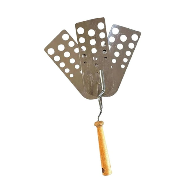 Pala para carne caliente, volteadora de hamburguesas, herramienta de cocina resistente, volteadora de carne premium de triple cabezal para barbacoa al