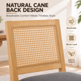 thumbnail image 4 of PORKISS Rattan Dining Chairs Set of 4, Farmhouse Gray Kitchen Chairs with Cane Back, Upholstered Dining Room Chairs with Solid Wood Frame, Side Chairs for Kitchen, Dining Room, 4 of 10