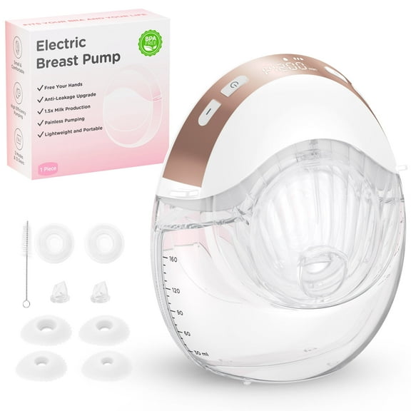 Jheppbay All-in-One Electric Hands Free Breast Pump,Privacy Protection, Prevent Leakage, 5s Quick Assembly, with 17/19/21/24 mm Flange, 1 Pack(White)