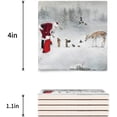 thumbnail image 3 of RYLABLUE Merry Christmas Santa Claus Set of 8 Coaster for Drinks, Absorbent Ceramic Stone Coasters Cup Mat with Cork Base for Home Kitchen Room Coffee Table Bar Decor, 3 of 4