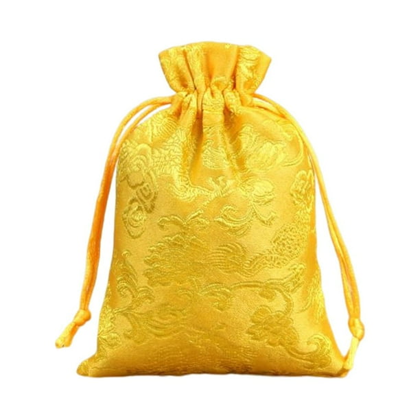 Qarigey Cordón bordado bolsita bendiciones joyería regalos bolsa Oficina dormitorio colgante puerta ventana coche trasero revisión colgante Ropa, zapatos y accesorios Miscelánea Amarillo