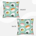 thumbnail image 3 of Bingfone Kawaii Sushi Linen Throw Pillow Covers Cushion Case Pocket Button Vintage Farmhouse Pillowcase for Sofa Couch Bed 16"x16", 3 of 9