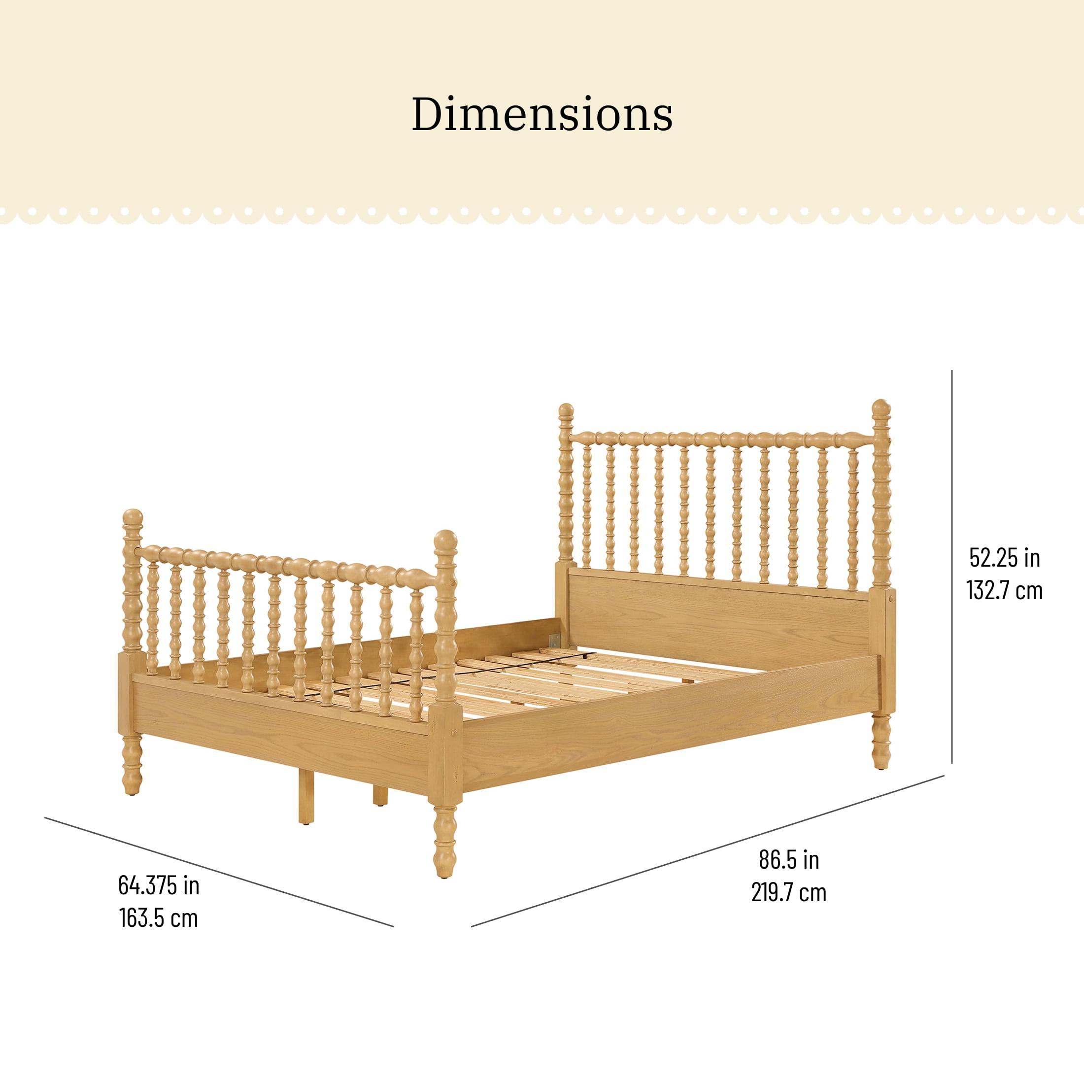 The Pioneer Woman Harper Queen-Size Spindle Bed, Wheat