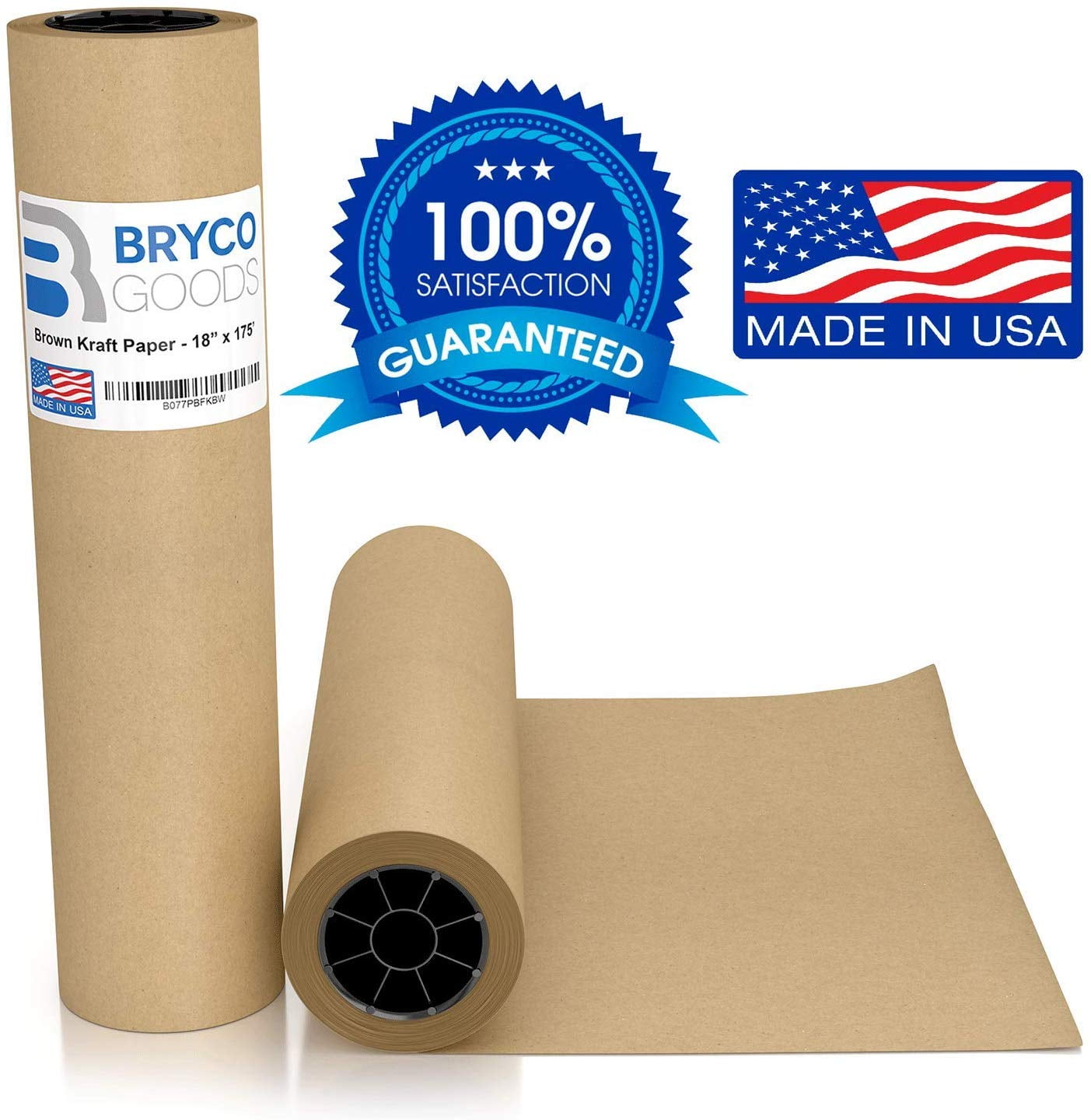 Brown Jumbo Kraft Paper Roll 18" x 2100" (175') Made in The USA