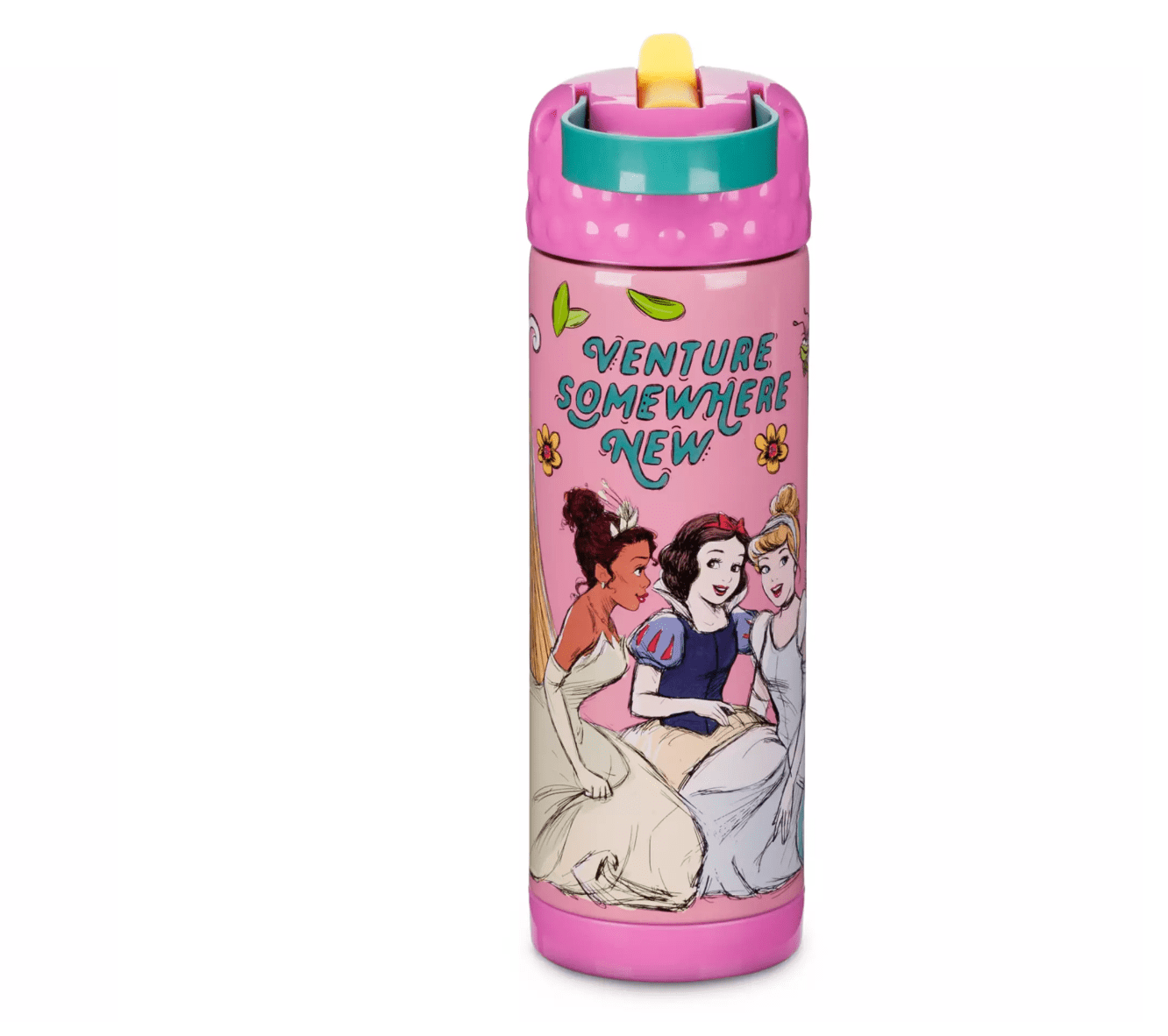 Disney Princess Stainless Steel Water Bottle with BuiltIn Straw New