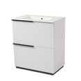 thumbnail image 3 of Christopher Knight Home 30" Bathroom Vanity with Ceramic Sink and Soft Close Drawers, Fluted Design, White, 3 of 11