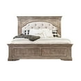 Steve Silver Highland Park Solid Wood Driftwood Gray Upholstered Panel