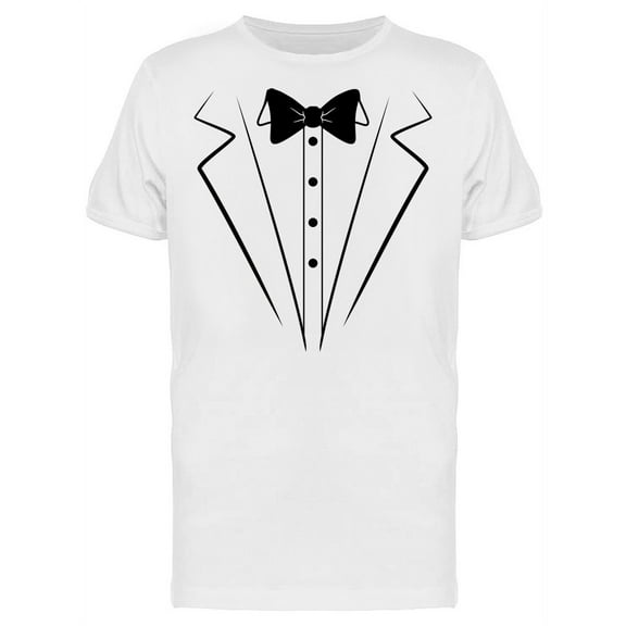 Printed Tuxedo Suit And Bow Tie Men T-Shirt, Male Medium