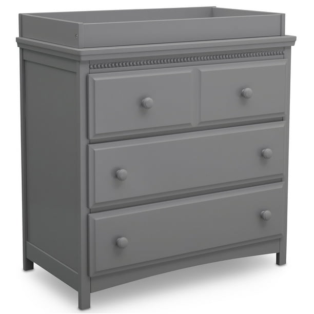 Delta Children Waverly 3 Drawer Dresser With Changing Top Grey Walmart Com Walmart Com