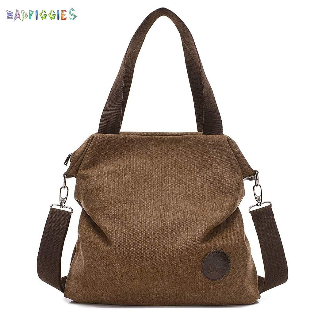 Women Canvas Shoulder Bags Backpack Solid Color Bucket Bag Handbag Totes Z 