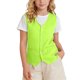 thumbnail image 1 of Odeerbi Chaqueta de Traje de Niños y Niñas Color Sólido V Cuello Botón Chaleco Con Bolsillos Vestido Formal Chaleco Para La Fiesta de Boda, 1 of 8