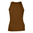 thumbnail image 5 of Blouses Women's Summer Fashion Casual Solid Color Round Neck Sleeveless Top Tight Tank Top Womens Tops Kagetolytai Brown XL, 5 of 5