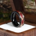 thumbnail image 4 of Ruby &Gold Foil Tungsten Ring For Men Wedding Band Anniversary Ring, 4 of 6