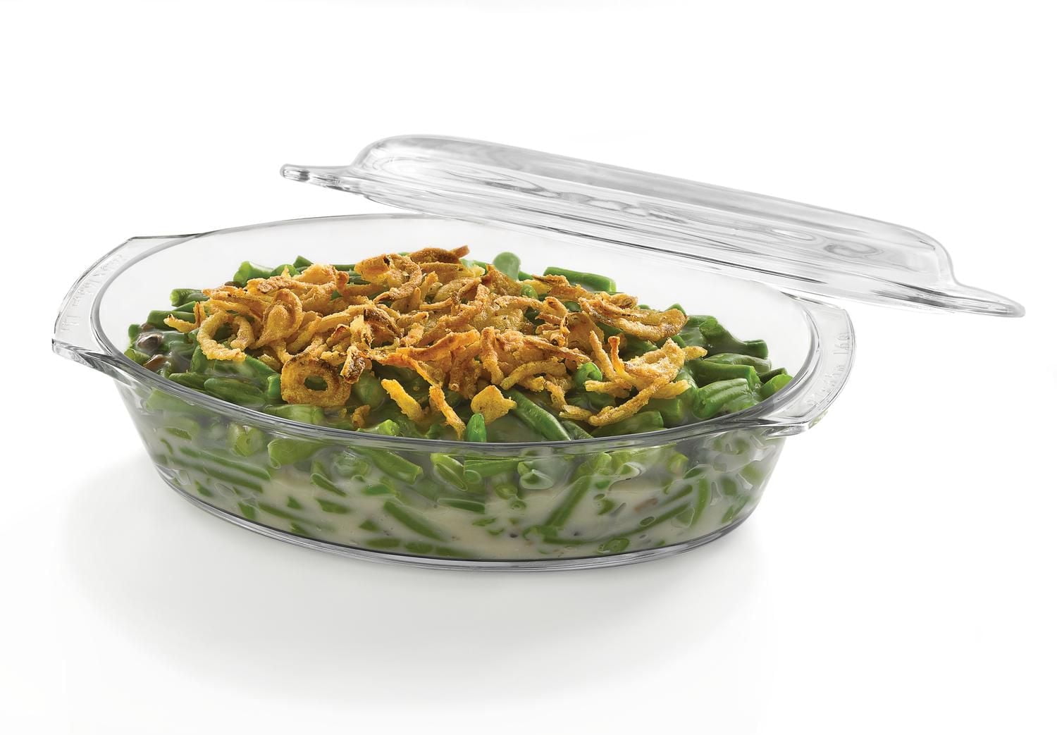 Glass Casserole ovale avec couvercle en verre