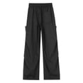 thumbnail image 4 of Men'S Baggy Cargo Pants Waterproof Wide Leg Elastic Waist Parachute Pants With Pockets Loose Streetwear Outdoor Hiking, 4 of 8