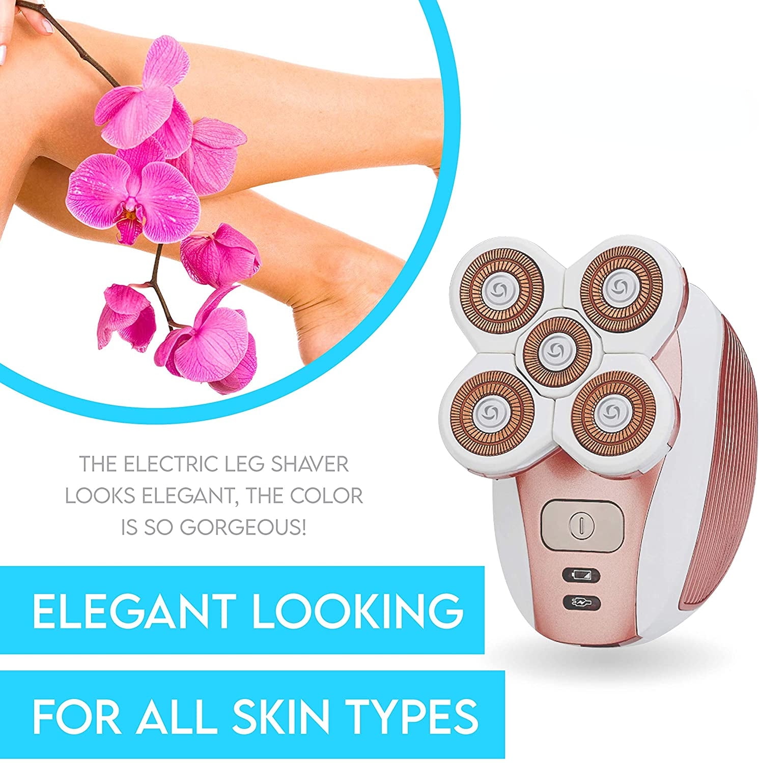 Electric Leg Shaver for Women - Electric Razor Rechargeable Painless Lady Razor for Leg Face Lips Body Underarms Armpit - Female Cordless Bikini Trimmer