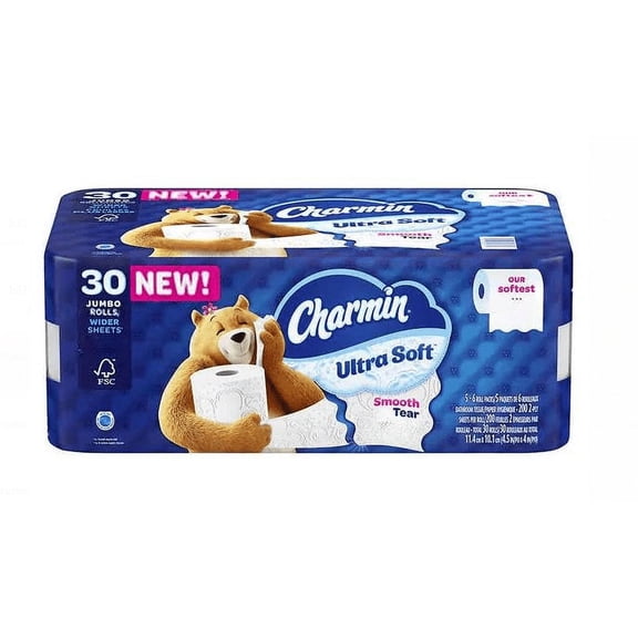 Charmin Ultra Soft 200 Sheets/Roll, 30 Rolls – Comfort & Quality Bath Tissue