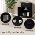 thumbnail image 6 of Topbuy Freestanding Bathroom Storage Cabinet Floor Cabinet with Drawer Doors and Adjustable Shelf for Storage Black, 6 of 10