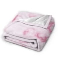 thumbnail image 2 of Wijzvio Pink Marble Throw Blanket Soft Fuzzy Fleece Blanket For Couch Bed Living Room Decoration 80"X60", 2 of 9