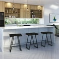thumbnail image 4 of Home Square 2-Piece 30.25" Sleek PVC and Sturdy Metal Bar Stool Set in Black, 4 of 4