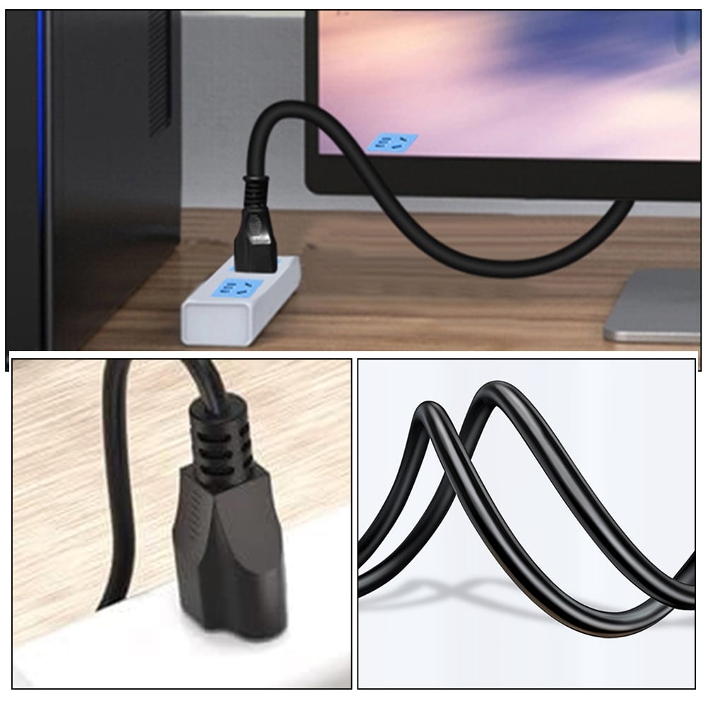 Supvox Plum Blossom Tail Black Power Cord for Computer PVC Copper 10Pcs