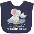 thumbnail image 3 of Inktastic My Gigi Loves Me to the Moon and Back Elephant Family Boys or Girls Baby Bib, 3 of 4