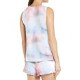 thumbnail image 3 of Ensemble de Pyjama Sans Manches à Volants 2 Pcs Imprimé Tie-Dye pour Femmes, 3 of 3