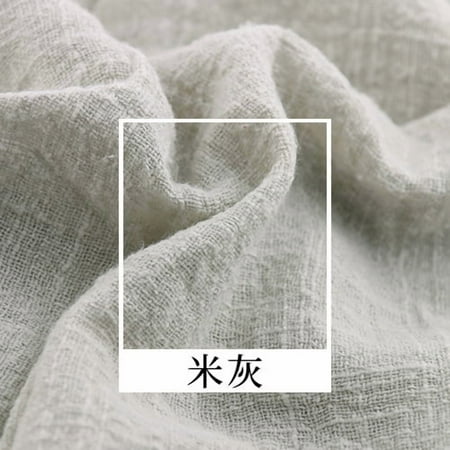 Zhuge 39×51 Inch Cotton Linen Wrinkle Texture Fabric, Premium Soft Textured Material for DIY Sewing, Craft Projects & Home Decoration, Light Grey