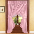 thumbnail image 2 of Collections Etc Isabella Ruffled Sheer Fabric Curtain Set Rose NO SIZE, 2 of 9