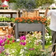 thumbnail image 4 of Jopath Grey Raised Garden Bed with Legs, Elevated Wooden Planter Box for Outdoor Plants Flowers Fruits Vegetable Herb Growing(31"x31"x16"), 4 of 9