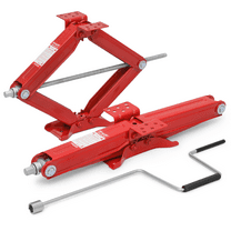 M-AUTO Set of 2 Scissor Jack, 2.5 Ton 5000lbs Heavy Duty Scissor Lift Jack, RV Trailer Stabilizer Leveling Scissor Jacks with Handle, Red
