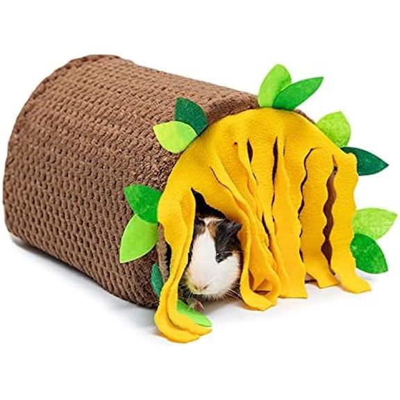 Guinea Pig Tunnel House - Small Animal Hideout Tube Cage House for Hamster Rat Mice Parrot Chinchilla Hedgehog Flying Squirrel - Playing Sleeping Resting Fleece Warm Bed Plush Nest Habitats