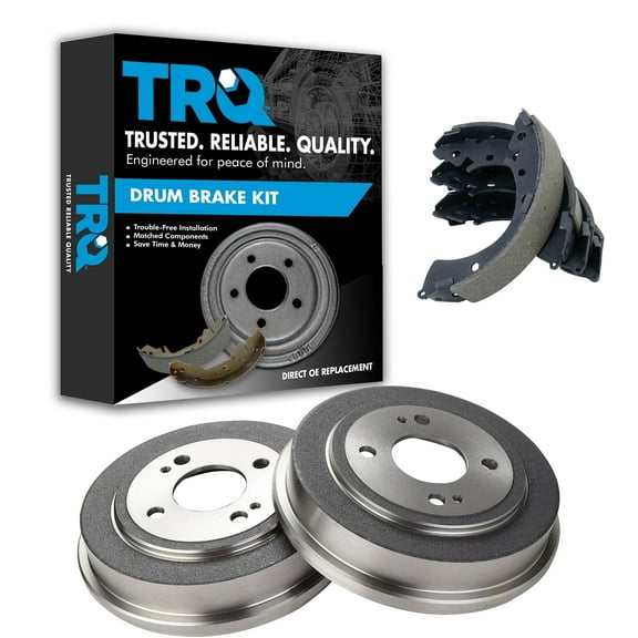 TRQ Rear Brake Shoes & 2 Drums Left LH & Right RH Kit Fits Select Honda Accord Civic Fit
