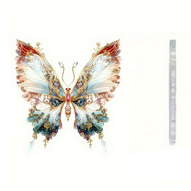 Colgante de mariposas coloridas con animales de ensueño, colgante plano 2D, decoración para el hogar