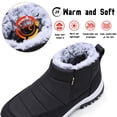 thumbnail image 3 of Knivor Men High-top Winter Snow Boots Hook & Loop Slip-Resistant Cushion Wearproof Sole Faux Fur Warm Outdoor Winter Shoes, 3 of 9