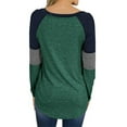 thumbnail image 4 of Women Loose T-Shirt Pullover Long Sleeve Splice Patchwork Blouse Women Stripe Flowy Top Casual Loungewear Basic Tee Tops, 4 of 6