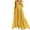 Yellow, variant on LEAVINGSUO Summer Dresses for Women 2024 Women's Fashion Sexy Vintage V Neck Sleeveless Solid Beach Party Dresses