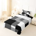 thumbnail image 5 of Homewish Minimalist Grid Twin Sheets,Mid Century Art Bedding,Black Gray,3-Piece,1 Fitted Sheet and 1 Pillowcase, 5 of 6