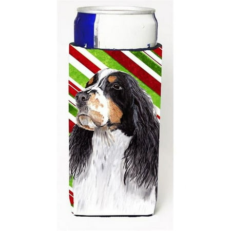 

Springer Spaniel Candy Cane Holiday Christmas Michelob Ultra bottle sleeves For Slim Cans - 12 oz.