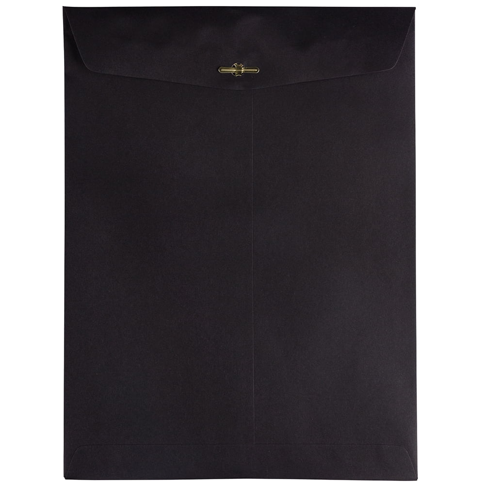JAM Paper, 9 x 12 Open End Catalog Envelopes With Clasp Closure, Smooth Black, Bulk 500 Per Pack
