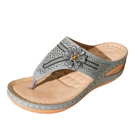 

Ladies Shoes Wedge Platform Thong Sandals Casual Shoes Beach Shoes Light Soft Sole Thong Flip Flops